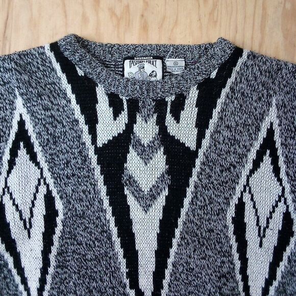 Vintage Fashion Police Abstract Geometric Crewneck Sweater - Picture 1 of 6